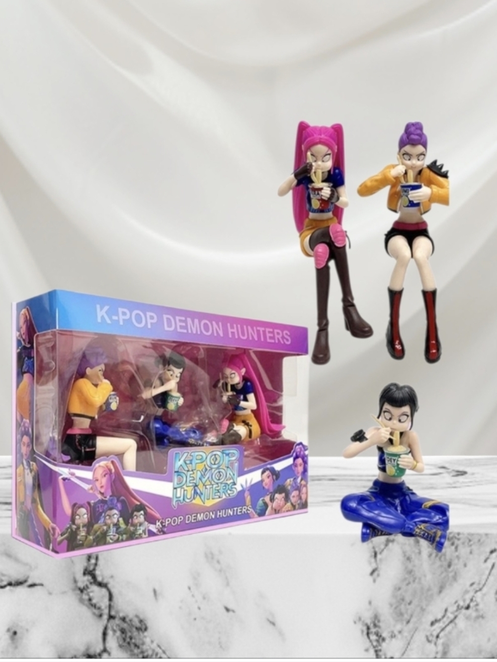K-pop Demon Hunters Figure Set - Pink, Purple, Yellow, Blue